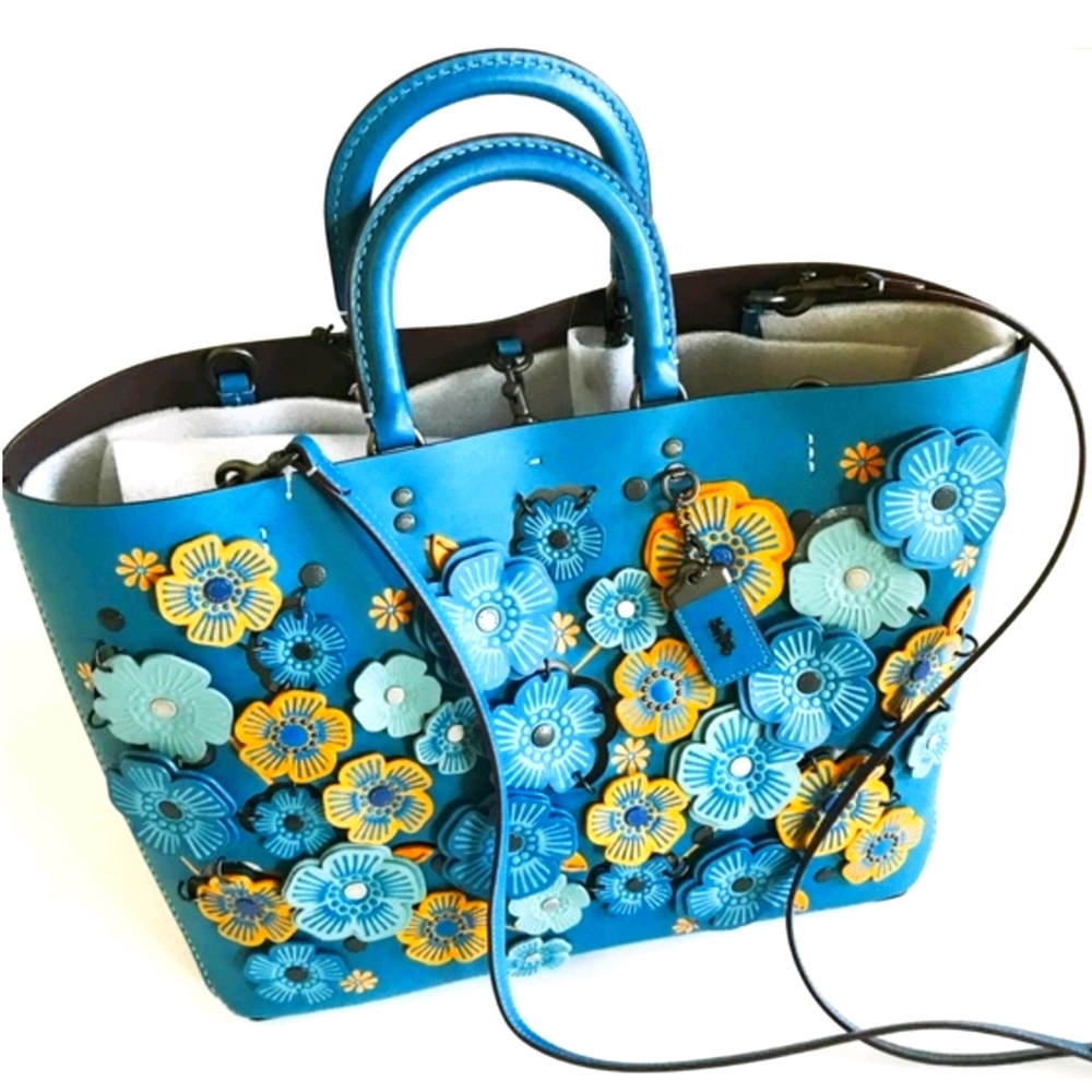 Coach Tea Rose Rogue Tote